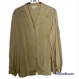 Gloria Vanderbilt Button Down Long Sleeve Blouse 44
